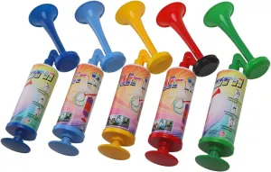 Pump Air Horn Mini, BANHAO Handheld Air Horn Hand Pumps Noisemakers for Sporting Events, Parties, Celebrations, Fun Birthday Party Favors and Goodie Bag Fillers for Kids and Adults, 5pcs 10Inch