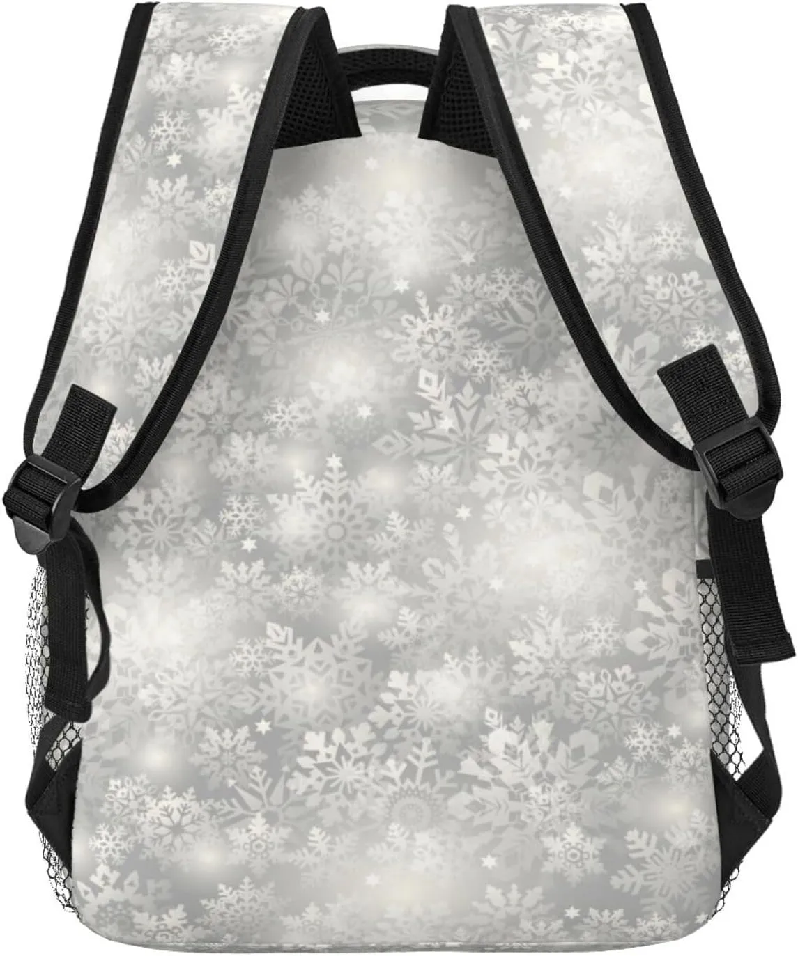 Pure White Snowflake Christmas Casual Backpack Travel Laptop Backpacks Lightweight Daypack Large Capacity Rucksack Notebook Bags Business Work Bag for Yoga Beach Hiking