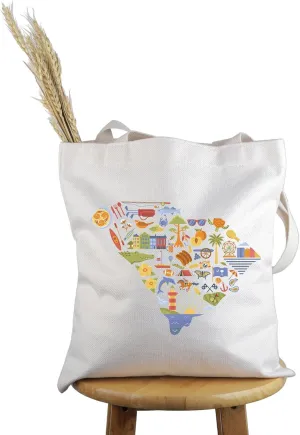 PWHAOO South Carolina Souvenirs Gift South Carolina Tote Bag South Carolina Home Handbag South Carolina Tourism Gift (South Carolina T)