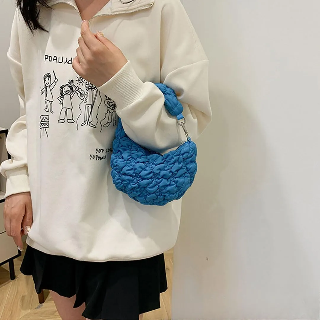 Quilted Tote Bag for Women Mini Puffer Bag Puffer Shoulder Bag Puffy Tote Bag Nylon Bag Lightweight Carryall Bag
