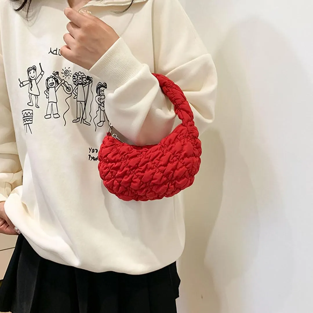 Quilted Tote Bag for Women Mini Puffer Bag Puffer Shoulder Bag Puffy Tote Bag Nylon Bag Lightweight Carryall Bag