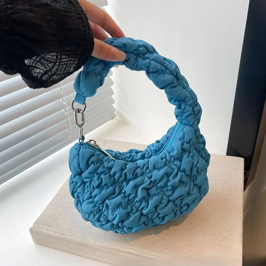 Quilted Tote Bag for Women Mini Puffer Bag Puffer Shoulder Bag Puffy Tote Bag Nylon Bag Lightweight Carryall Bag