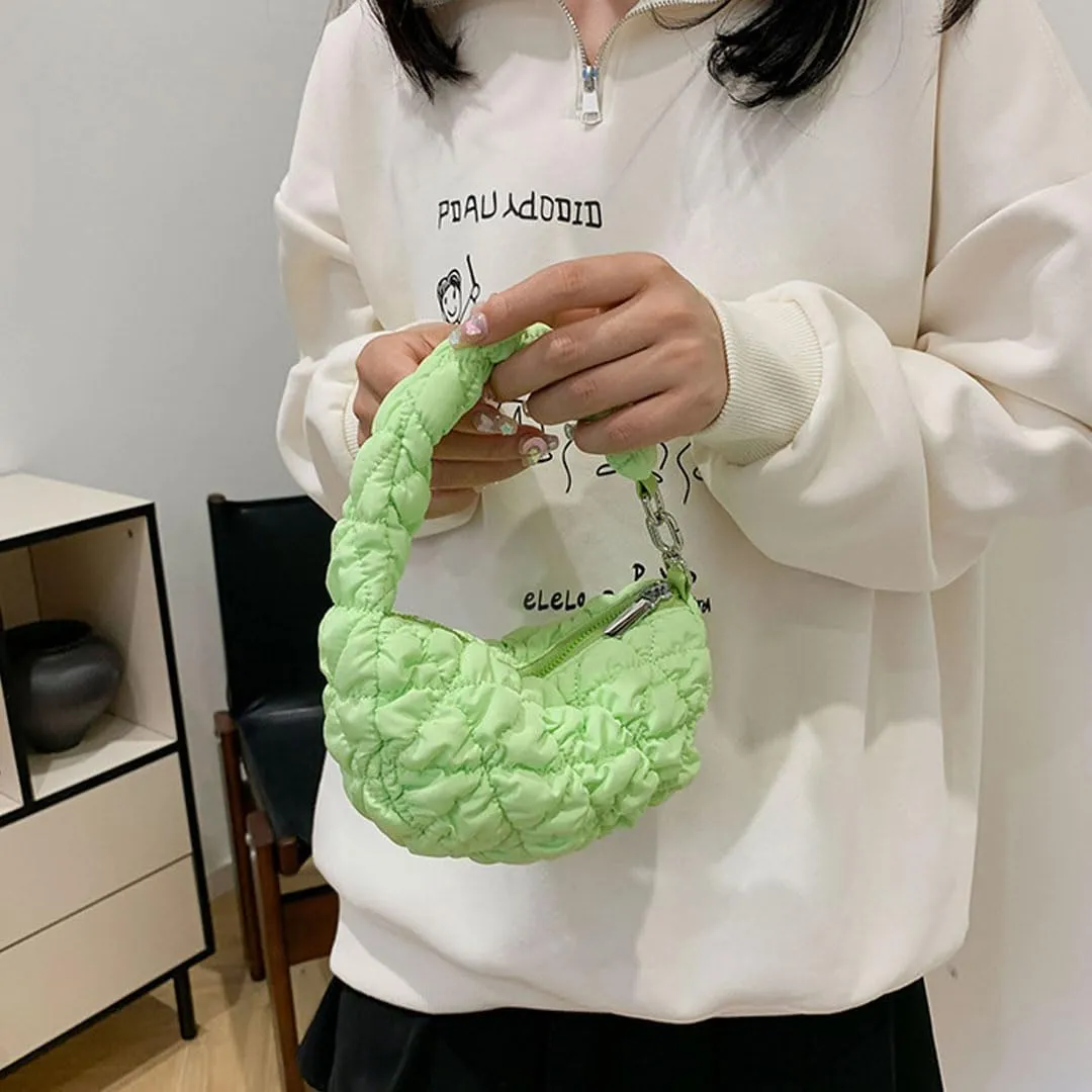 Quilted Tote Bag for Women Mini Puffer Bag Puffer Shoulder Bag Puffy Tote Bag Nylon Bag Lightweight Carryall Bag