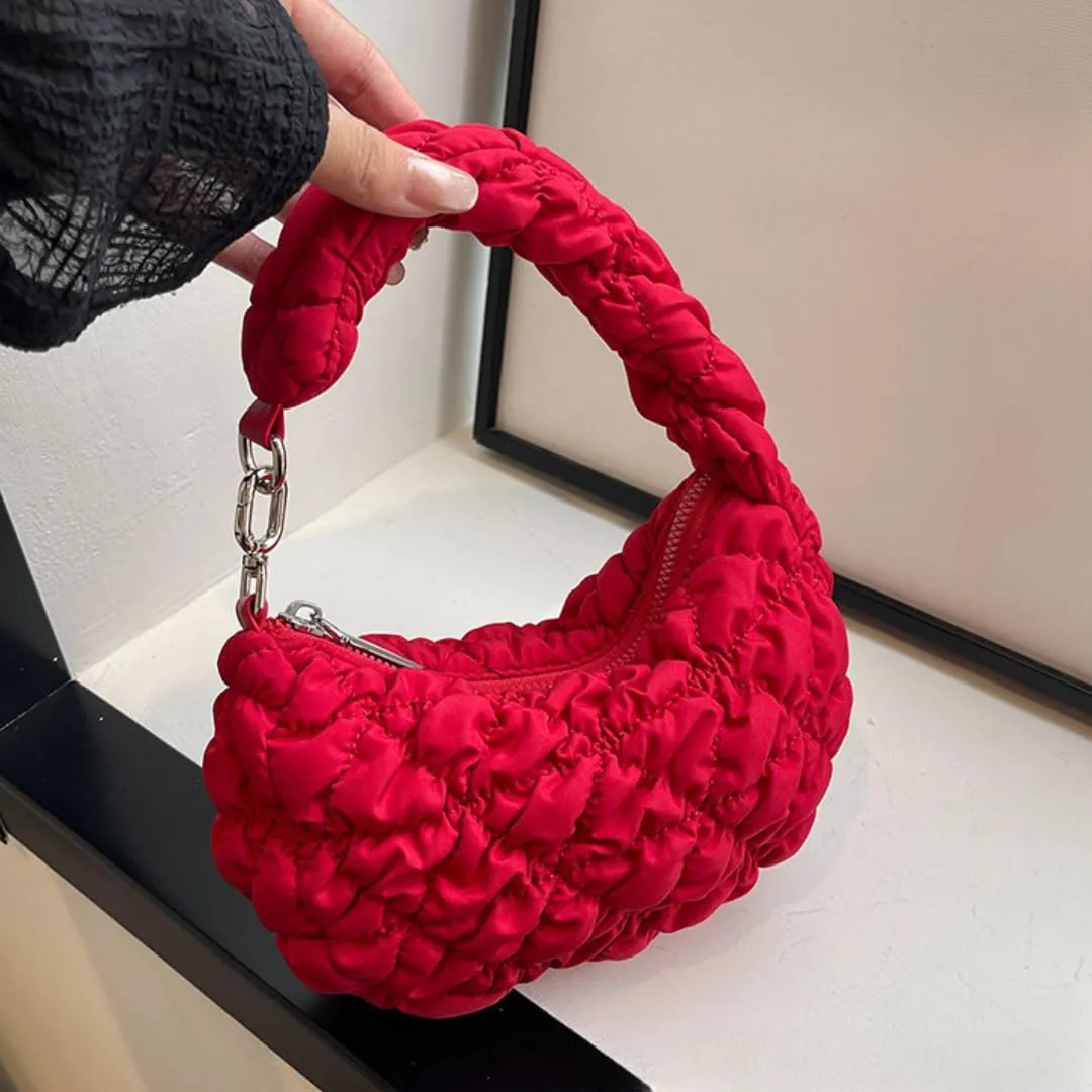Quilted Tote Bag for Women Mini Puffer Bag Puffer Shoulder Bag Puffy Tote Bag Nylon Bag Lightweight Carryall Bag