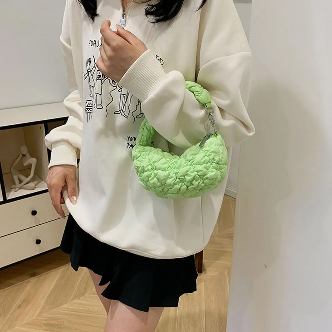 Quilted Tote Bag for Women Mini Puffer Bag Puffer Shoulder Bag Puffy Tote Bag Nylon Bag Lightweight Carryall Bag