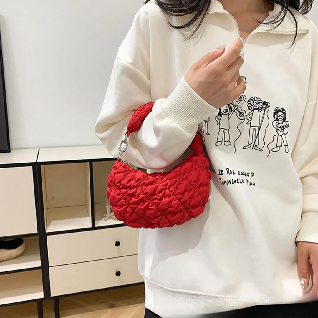Quilted Tote Bag for Women Mini Puffer Bag Puffer Shoulder Bag Puffy Tote Bag Nylon Bag Lightweight Carryall Bag