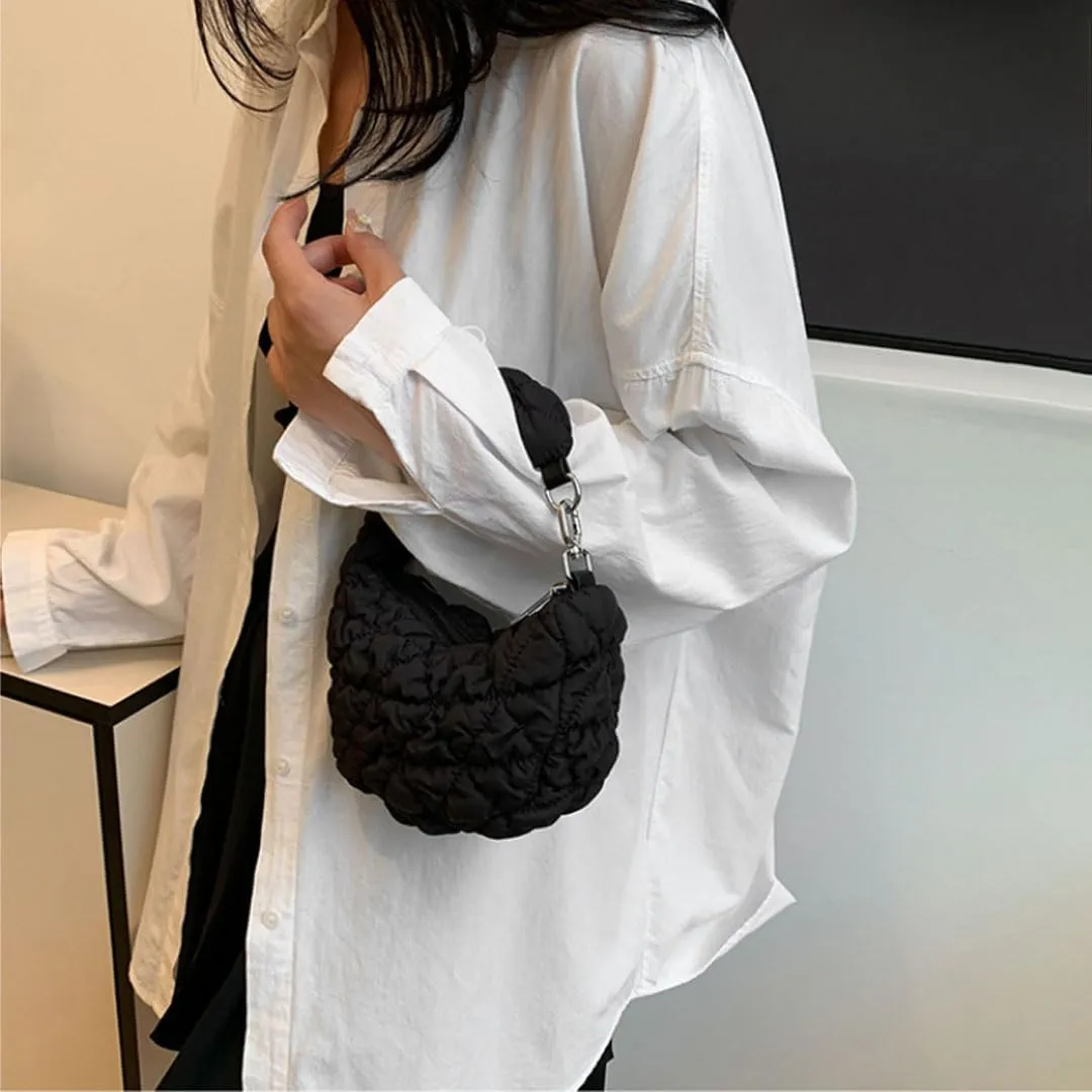 Quilted Tote Bag for Women Mini Puffer Bag Puffer Shoulder Bag Puffy Tote Bag Nylon Bag Lightweight Carryall Bag
