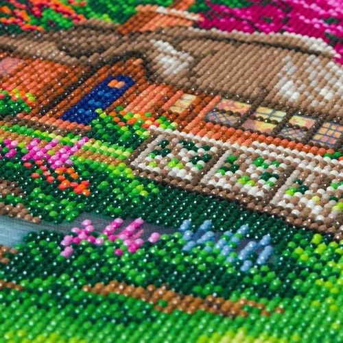 "Friendship Cottage" Crystal Art Canvas by Thomas Kinkade 30x30cm