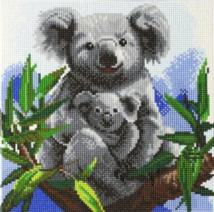 "Koala Bears" Crystal Art Canvas Kit 30x30cm