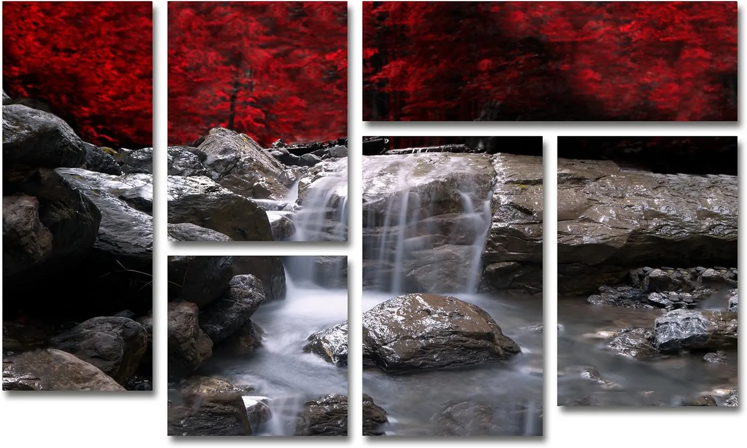 QVC ONLY Lavish Home Philippe Sainte-Laudy 'Red Vison' Multi Panel Art Set