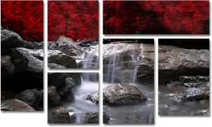 QVC ONLY Lavish Home Philippe Sainte-Laudy 'Red Vison' Multi Panel Art Set