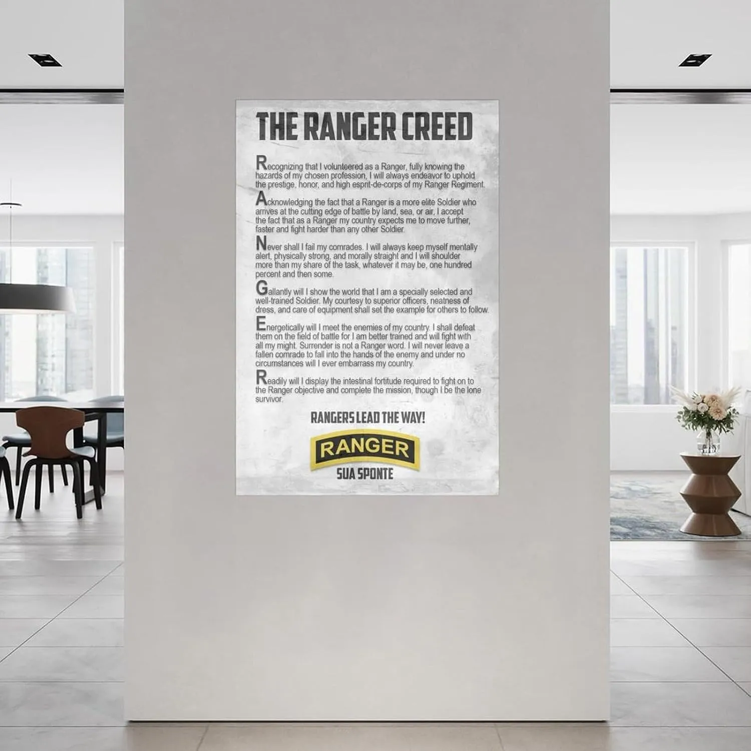 Rangers Creed US Army Motivational Poster 6 Canvas Painting Wall Art Poster for Bedroom Living Room Decor 24x36inch(60x90cm)