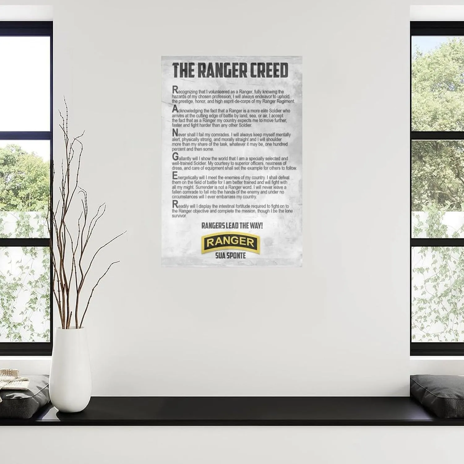 Rangers Creed US Army Motivational Poster 6 Canvas Painting Wall Art Poster for Bedroom Living Room Decor 24x36inch(60x90cm)