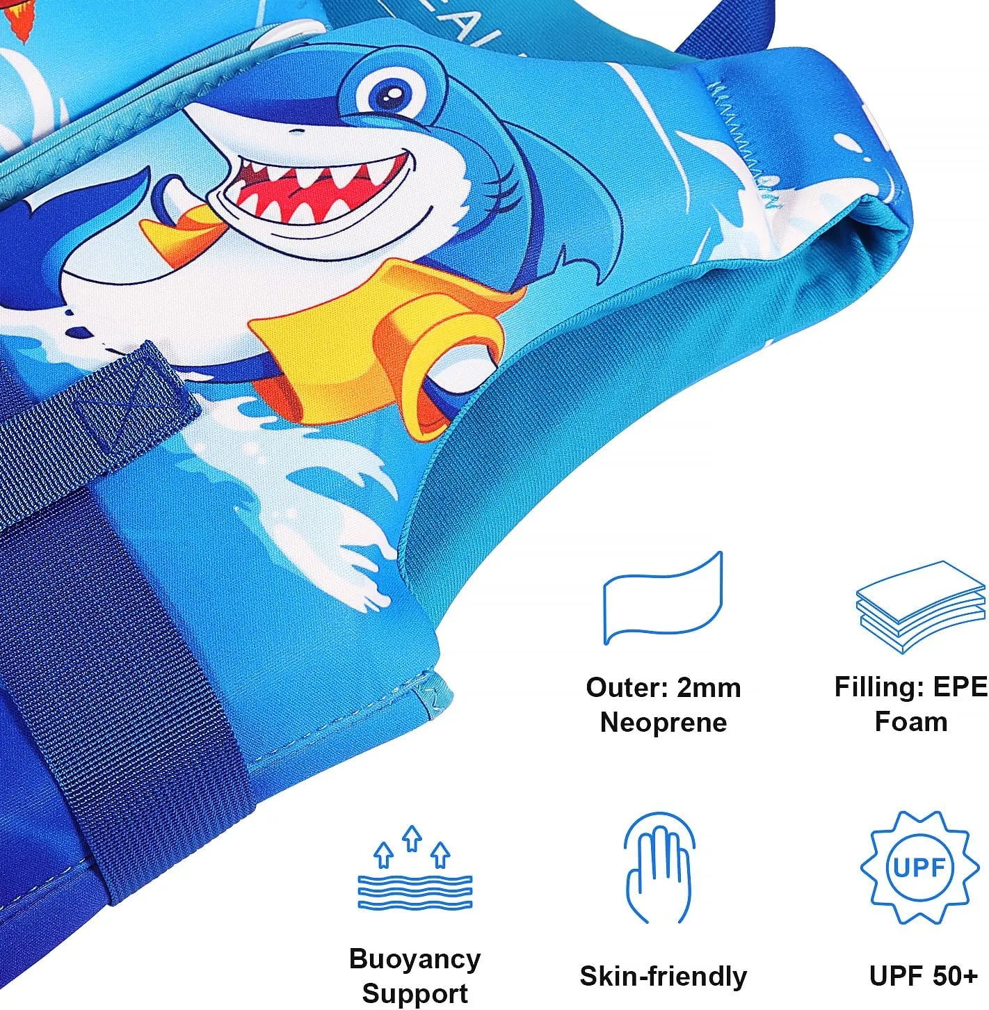 REALIKE Kids Swim Vest Toddler Floaties Adjustable Safety Strap Swimming Aids for Toddlers Children Float Swimsuit, Suitable for Age 2-10 Years/22-88lbs