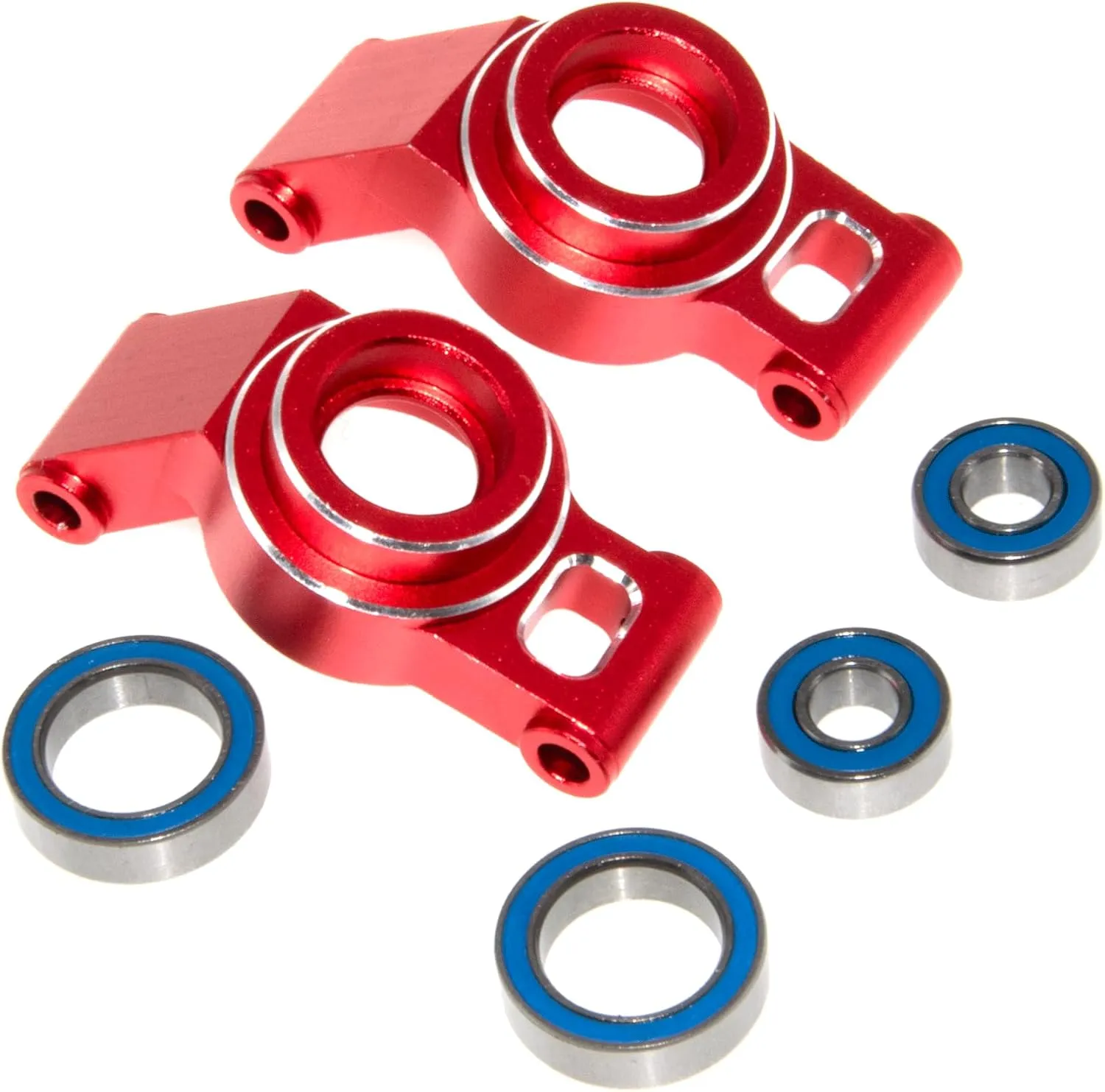 Rear Hub Stub Axle Carriers Compatible with 1/16 Traxxas Mini Maxx Upgrade Monster Truck Rc Car Aluminum Alloy Part Replace(Red)