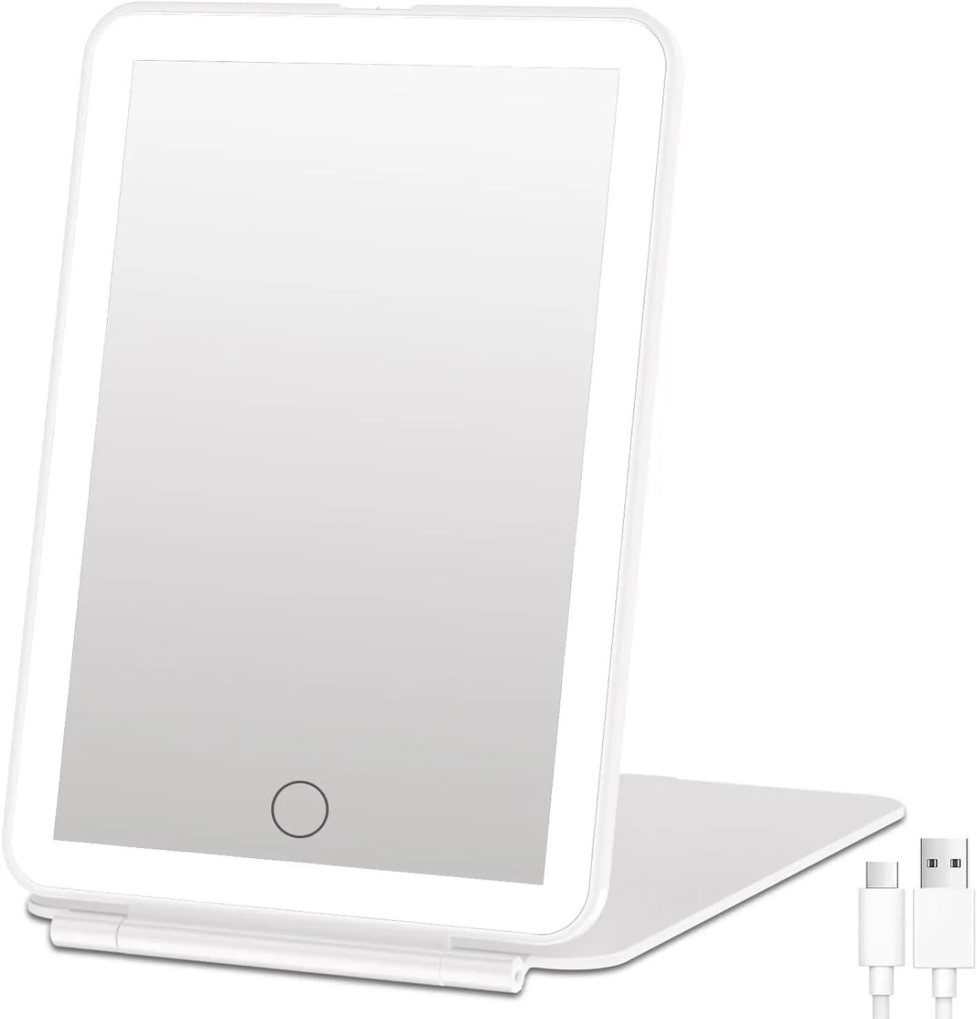 Rechargeable Makeup Mirror for Travel, Vanity Mirror with 80LEDs, 3 Color Light