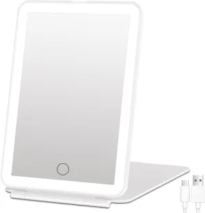 Rechargeable Makeup Mirror for Travel, Vanity Mirror with 80LEDs, 3 Color Light