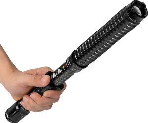 Rechargeable Self-Defense Flashlight Perfect for Pet Walking, Portable, Survival, Outdoors (Black)