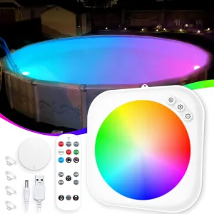 Rechargeable Submersible Pool Lights with Remote,Waterproof Pool Lights for Above Ground Pool,Magnetic Swimming Pool Light,Underwater Color Changing Led Pool Light for inground Pool,Hot tub-1PC