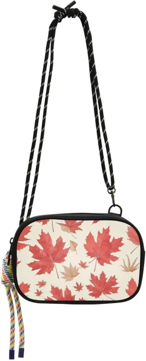 Red Brown Autumn Maple Leaves Mini Crossbody Bag Men Beauty with Adjustable Strap Side Bags Go shopping bolso para mujer