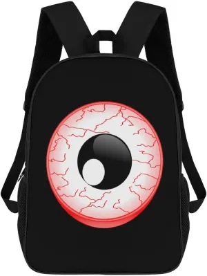 Red Eyeball Fashion Backpack 17 Inches Daypack Unisex Laptop Bag for Travel Business Work
