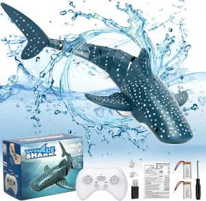 Remote Control Shark Toys, 1:18 Scale High Simulation RC Shark Fish Toys for Swimming Pool Bathroom, 2x700mAh RC Boat Water Toys Great Gift for 6  Year olds Boys Girls Kids