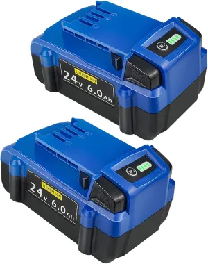 Replacement for Kobalt 24V Battery: 6.0Ah Lithium ion Compatible with 24-Volt Max Battery KB624-03 KB524-03 KB424-03 KB224-03 KB124-03 Suitable for All Kobalt 24 V Cordless Power Tool 2 Packs