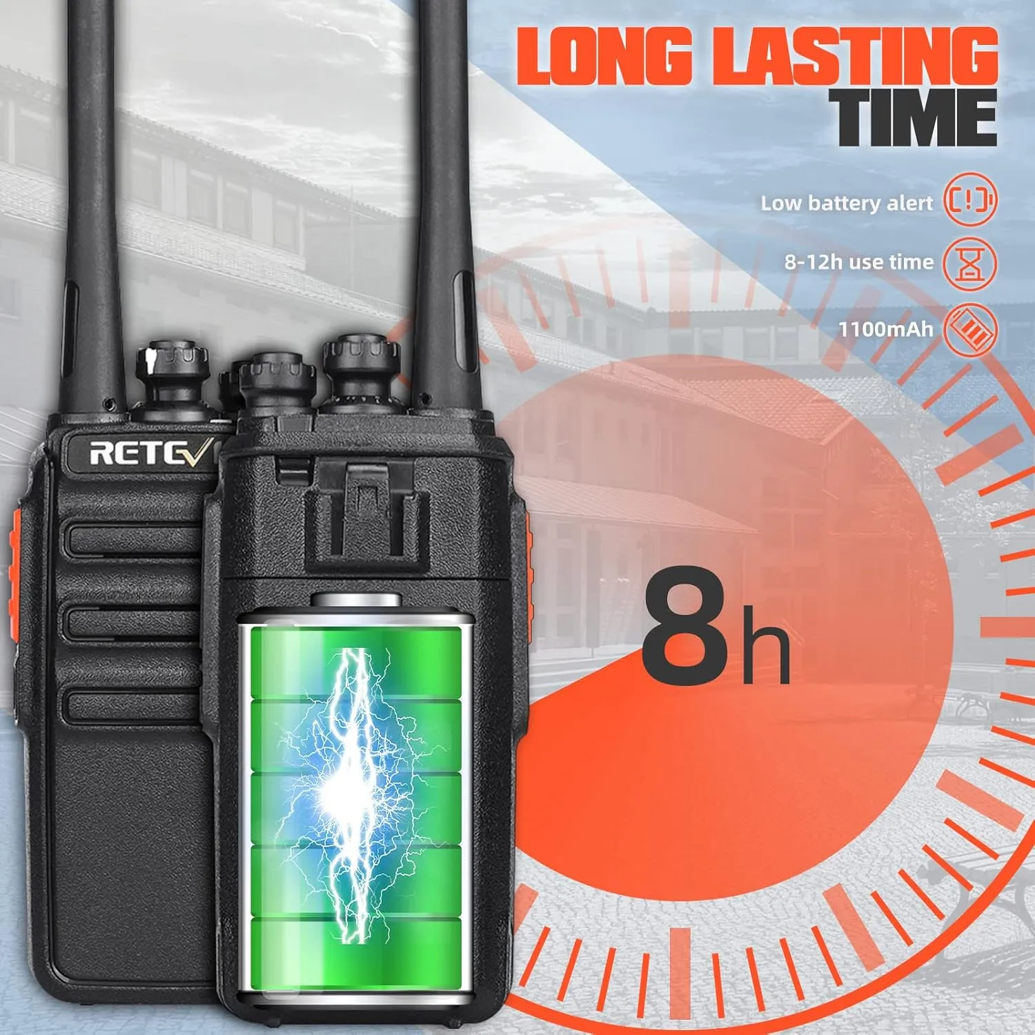Retevis H-777S Walkie Talkies for Adults, 2 Way Radios with Earpiece and Mic, FRS, Handheld, USB Charging Base, Rugged Two Way Radios Long Range Rechargeable for School Security Church (10 Pack)
