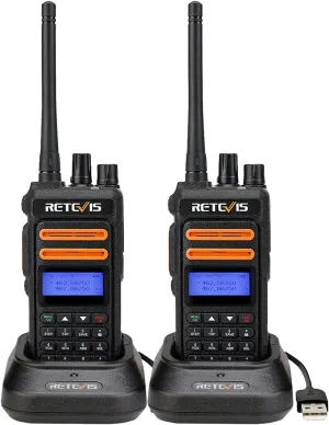 Retevis RT76P GMRS Handheld Radio, Walkie Talkie for Adults, 2 Way Radios Long Range Rechargeable,NOAA, USB Charging, Emergency Radio for Outdoor Hunt Hiking Camping(2 Pack)