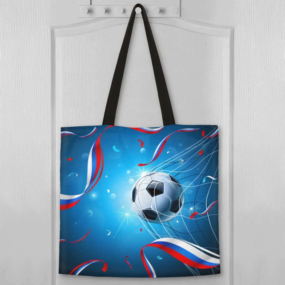 Retro Yellow Basketball Canvas Tote Bag for Women Men Stylish Tote Handbag Shoulder Bag Reusable Grocery Bag