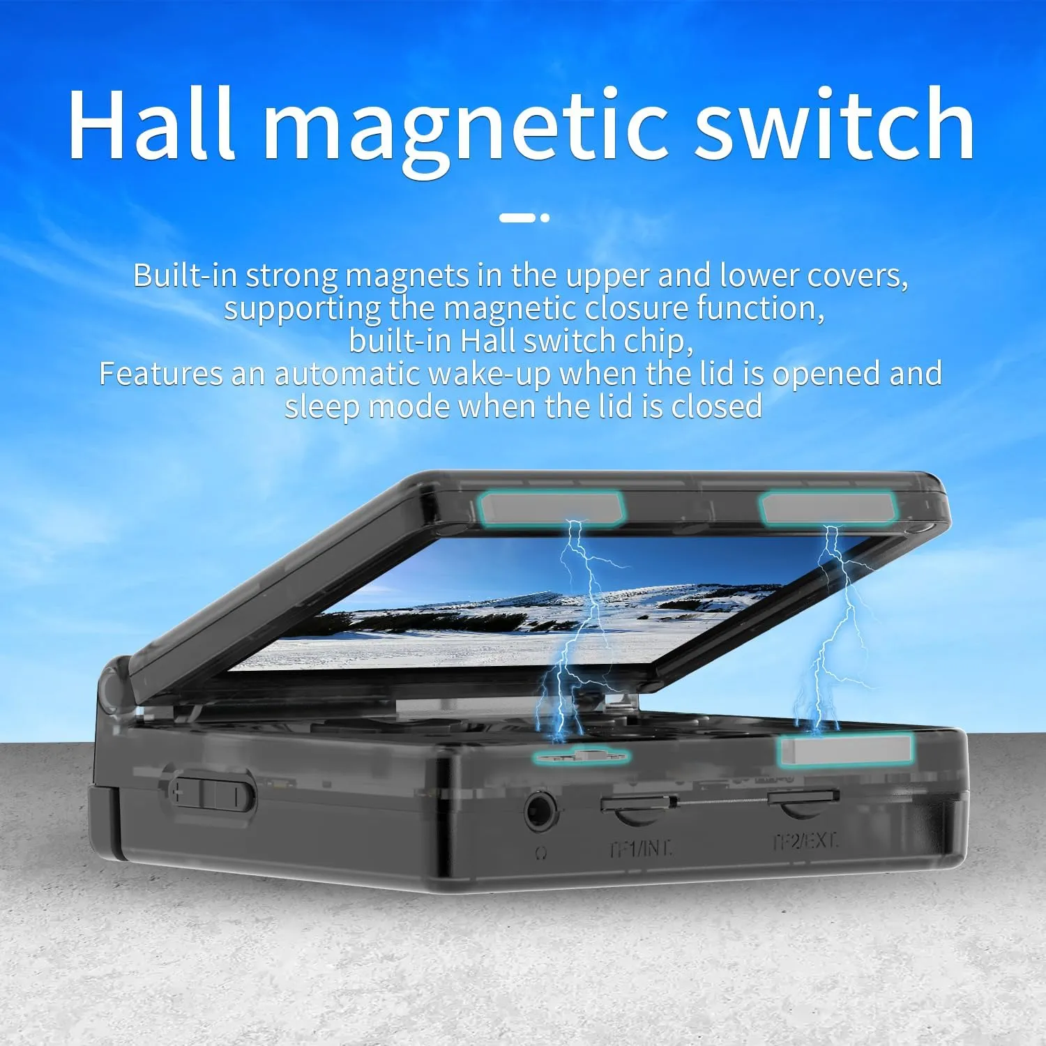 RG35XXSP Flip Retro Handheld Game Console ,3.5 Inch IPS Screen Linux System Built-in 64G TF Card 5532 Games Support 5G WiFi Bluetooth TV Output(Transparent Black-New)