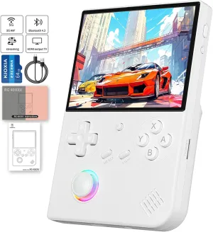 RG40XX V Handheld Game Consoles RG40XXV Retro Game Console Built-in 64G TF Card Preloaded Games 5000  RG 40XXV Portable Gaming Console Linux 64-bit Supports WiFi Bluetooth HD Output White
