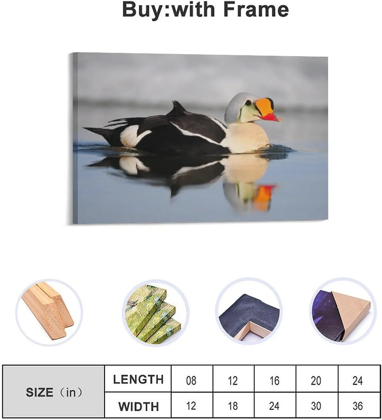 River Reflection King Eider Duck Room Aesthetics Posters Canvas Posters Bedroom Decoration Sports Office Decoration Gifts Wall Art Decoration Printing Posters 08x12inch(20x30cm)