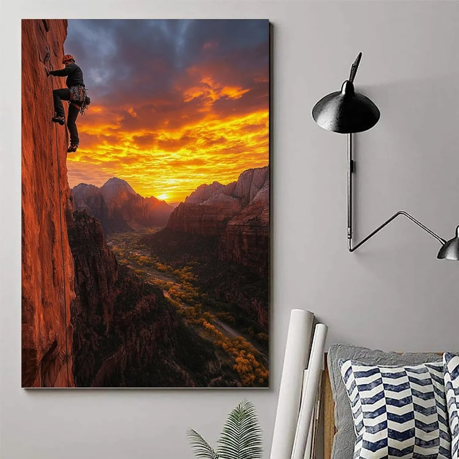 Rock Climbing Extreme Sports Decorative Painting Art Poster Canvas Art Posters for Room Aesthetic And Wall Art Picture Living Room Decor 12x18inch(30x45cm)