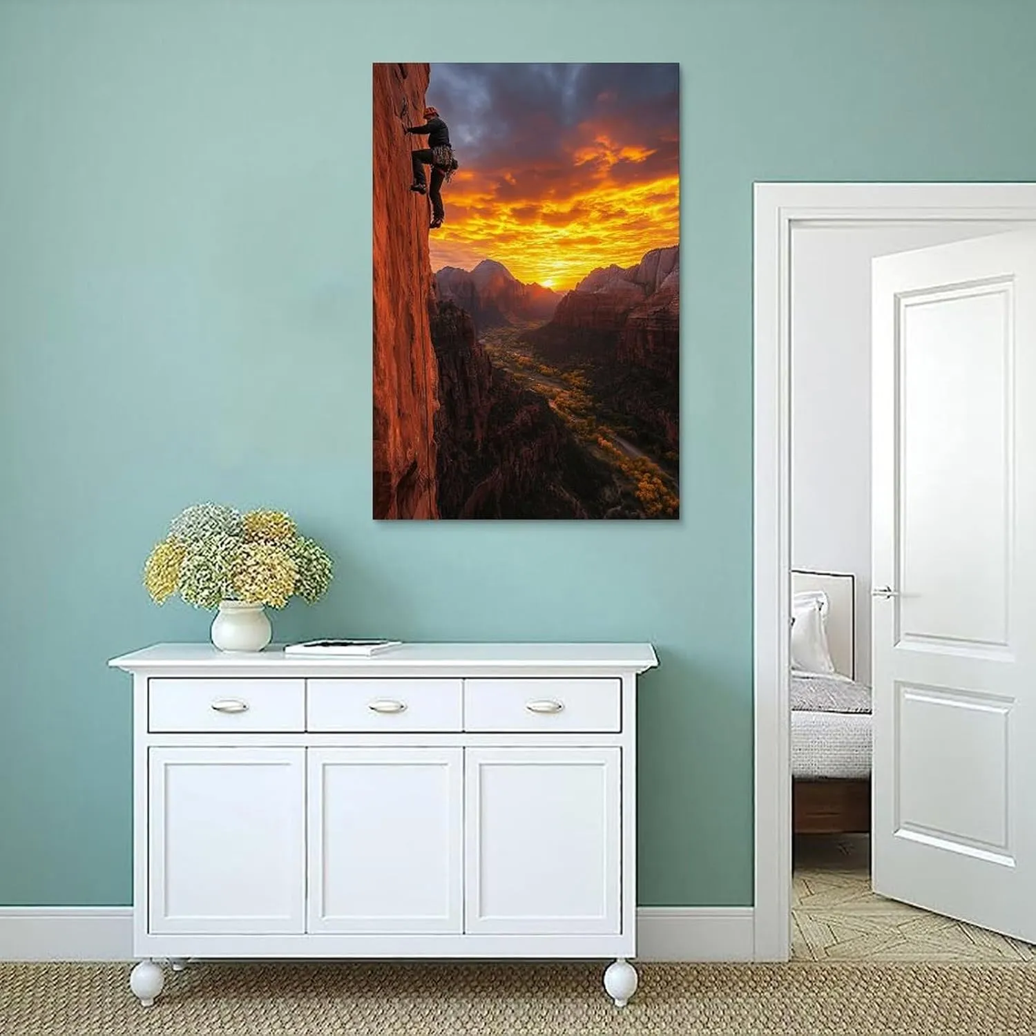 Rock Climbing Extreme Sports Decorative Painting Art Poster Canvas Art Posters for Room Aesthetic And Wall Art Picture Living Room Decor 12x18inch(30x45cm)