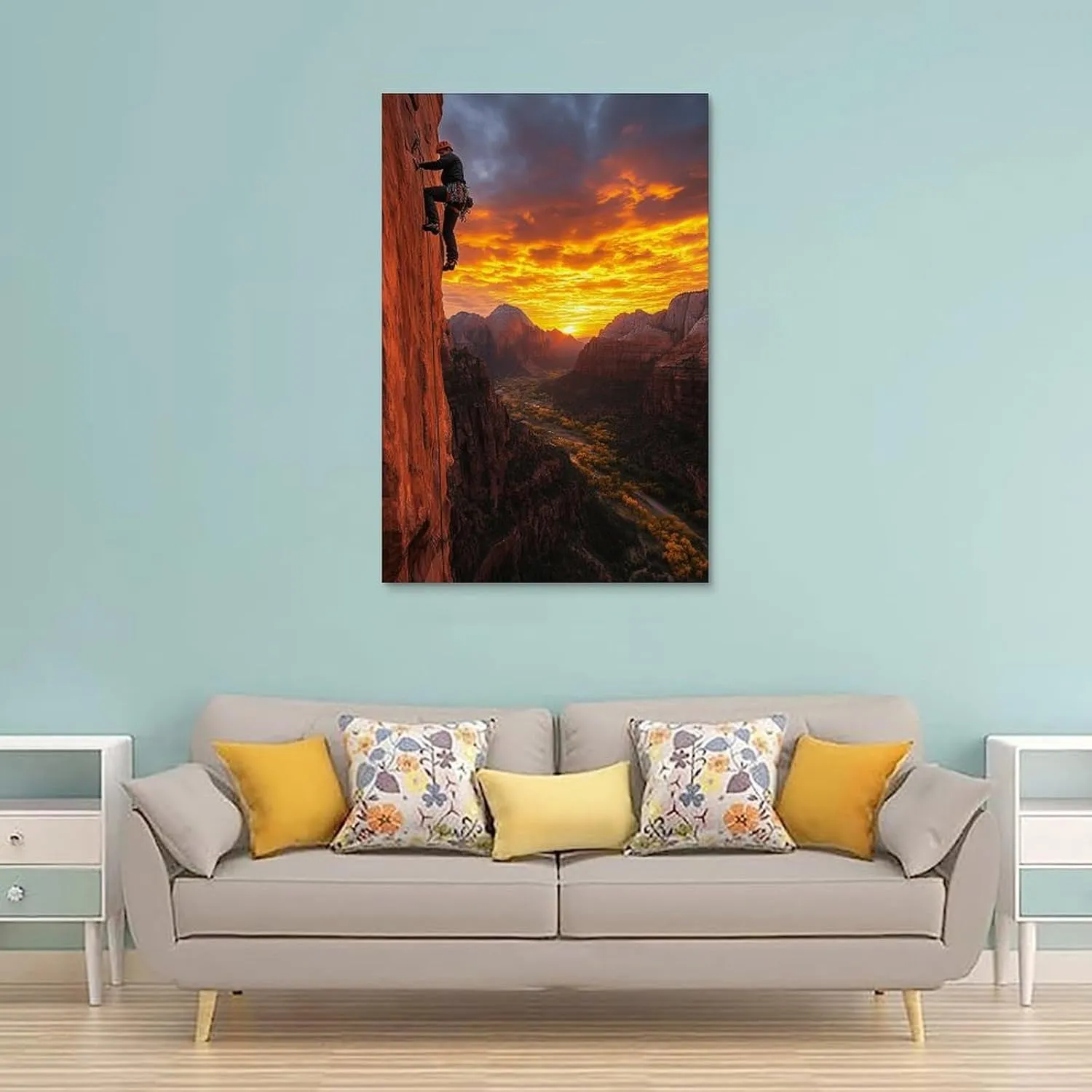 Rock Climbing Extreme Sports Decorative Painting Art Poster Canvas Art Posters for Room Aesthetic And Wall Art Picture Living Room Decor 12x18inch(30x45cm)