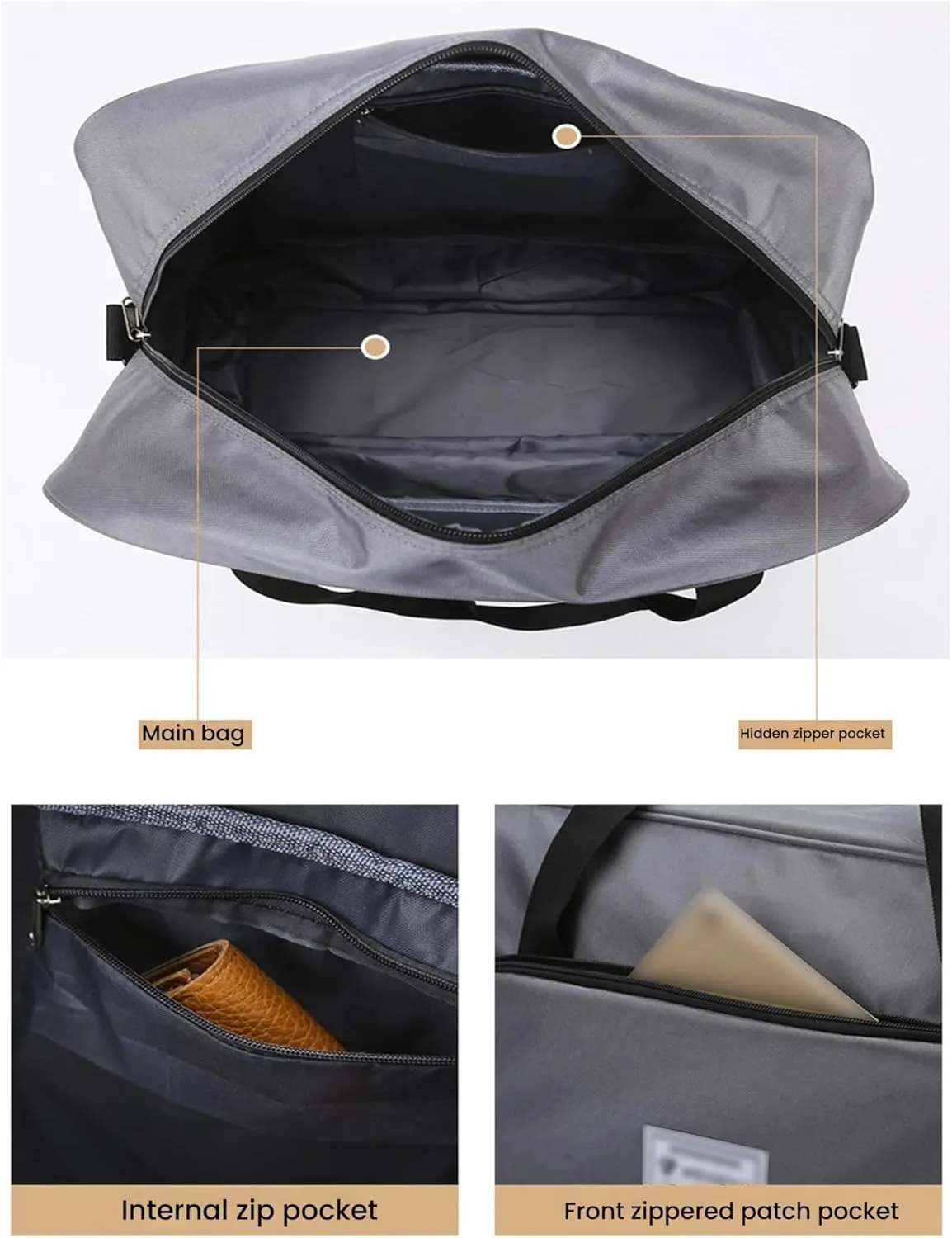 Rolling Duffle Bag with Wheels - Expandable & Foldable Travel Bag | Carry-On with Spinner Wheels | Water-Resistant Weekender Overnight Bag for Sports & Short Trips(Black)