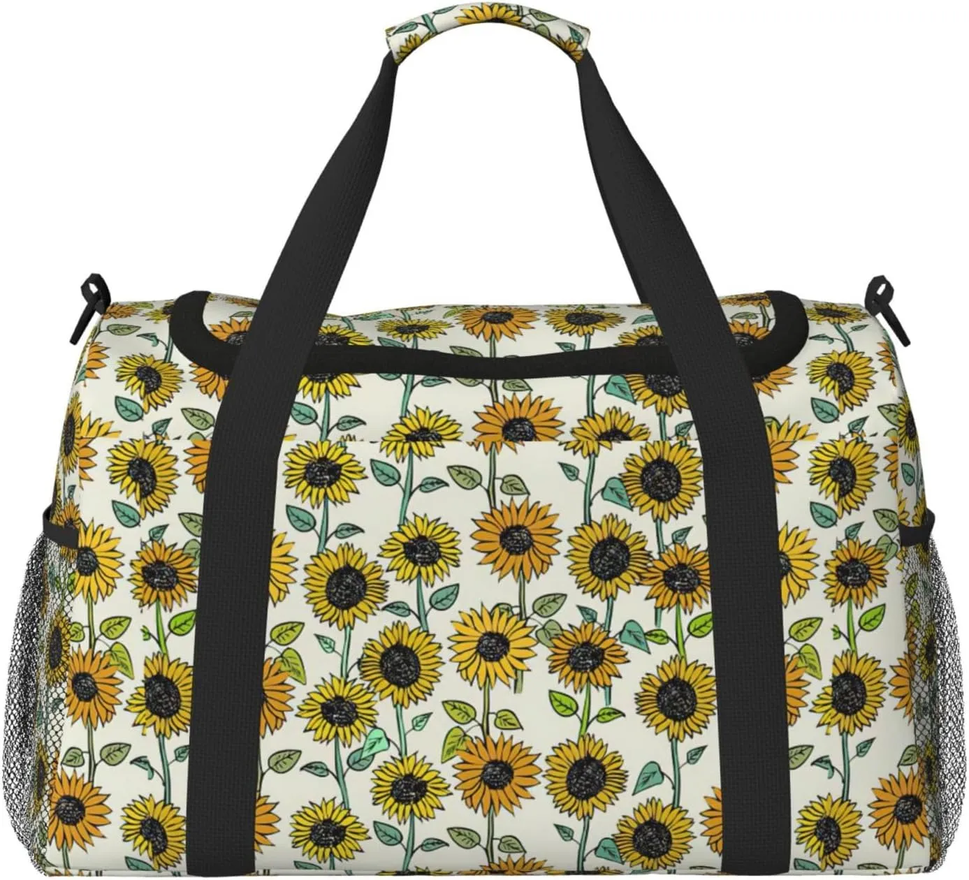 Romantic Sunflowers Print Weekender Bag Large Capacity Hand Travel Bag Carry On Tote Airplane Travel Tote