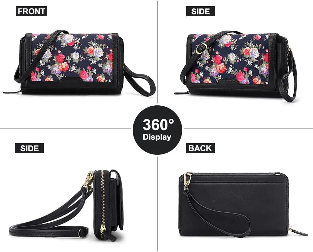 RONSIN Crossbody Bag for Women Wristlet Wallets with RFID Card Small Clutch Purses for Party Prom
