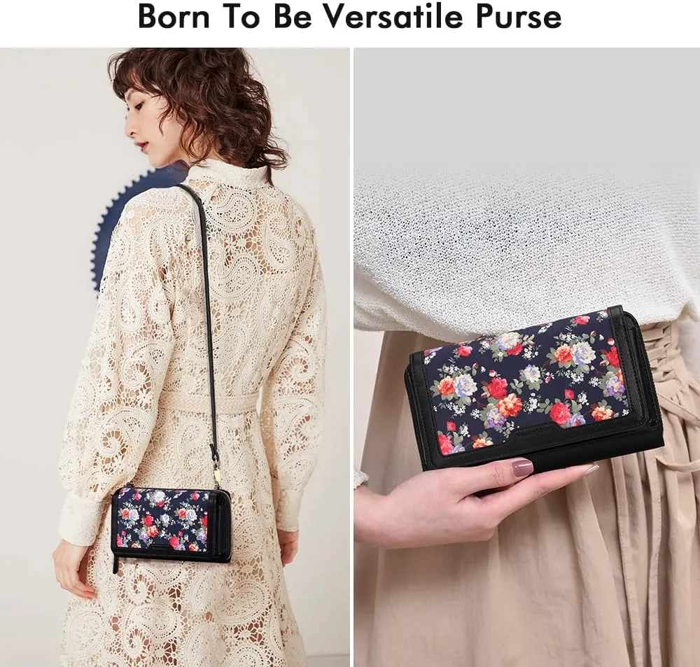 RONSIN Crossbody Bag for Women Wristlet Wallets with RFID Card Small Clutch Purses for Party Prom