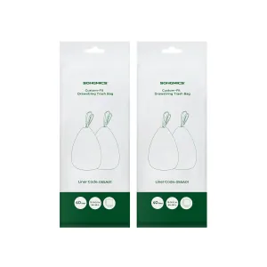 Rootz 2 Pack White Trash Bags - Garbage Bags - Heavy Duty Waste Bags - Polyethylene Plastic - 63.5cm x 78cm - 45-55 Liters - 25kg Capacity - Drawstring - 80 Rolls - 2.2kg Total Weight