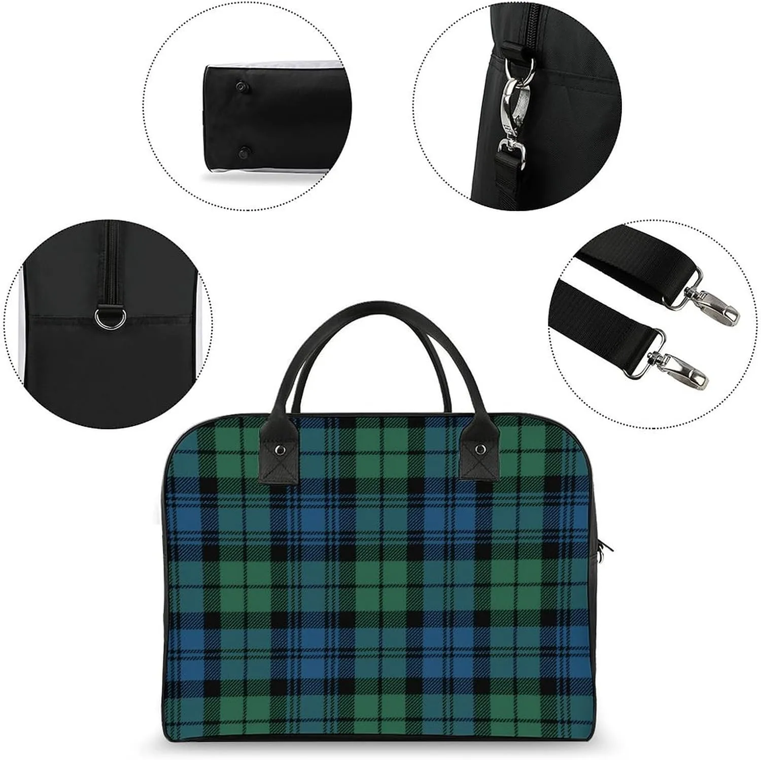 Ross Red Tartan Clans Fashionable Large Capacity Travel Handbag Unisex