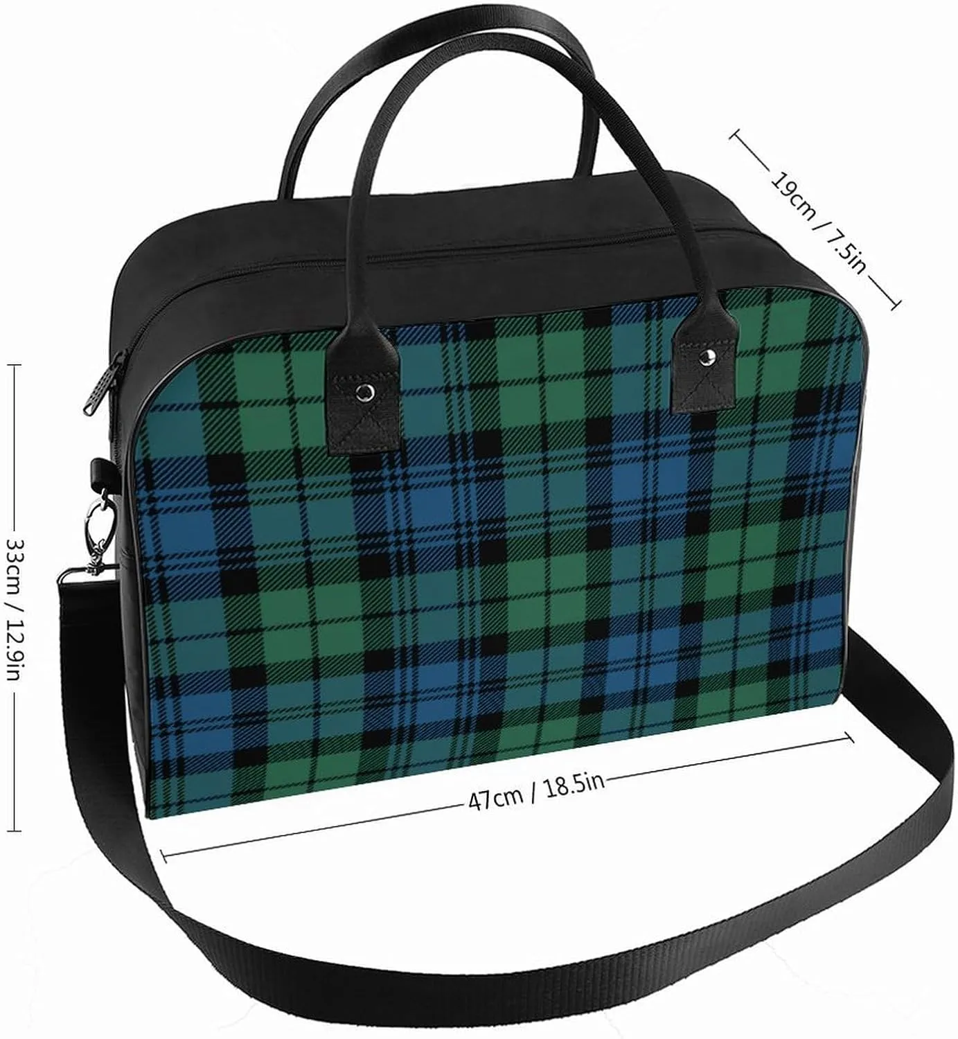 Ross Red Tartan Clans Fashionable Large Capacity Travel Handbag Unisex
