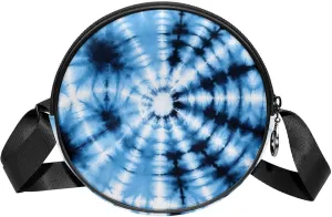 Round Cross Body Bag for Women, Long Strap Crossbody Bag, abstract swirl tie-dye
