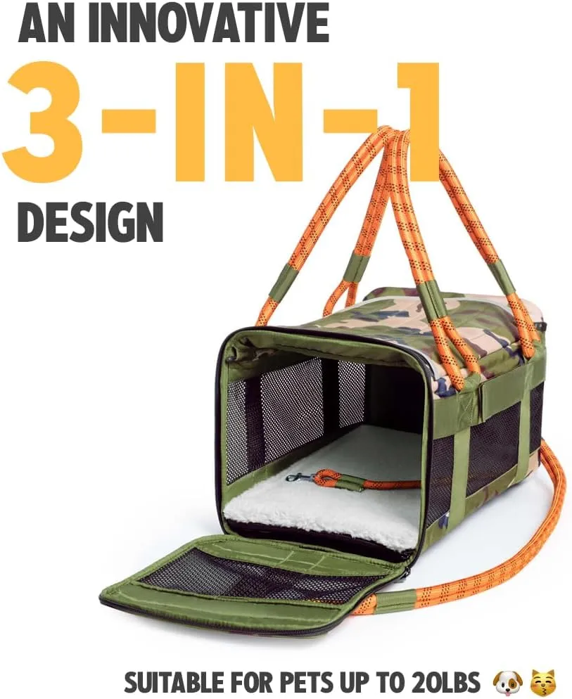 ROVERLUND Airline-Compliant Pet Carrier | Includes Leash | Suitable for Pets up to 20lbs