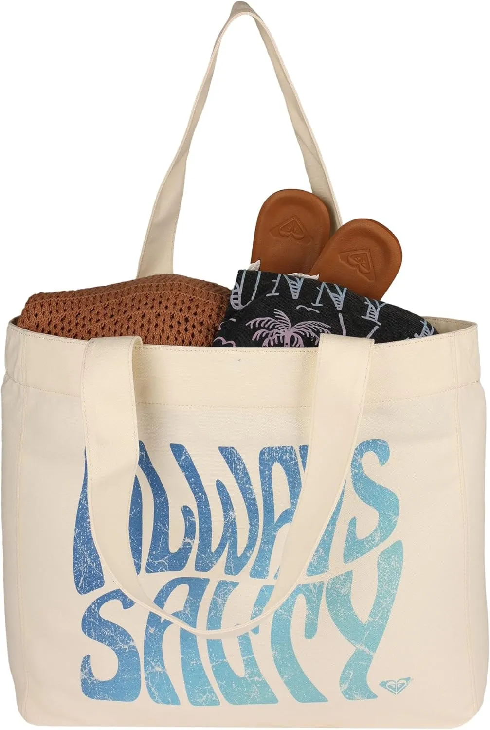 Roxy Women's Cotton Tote Bag | Everyday Carry | Beach | Travel | Vacation | Reusable | Lightweight