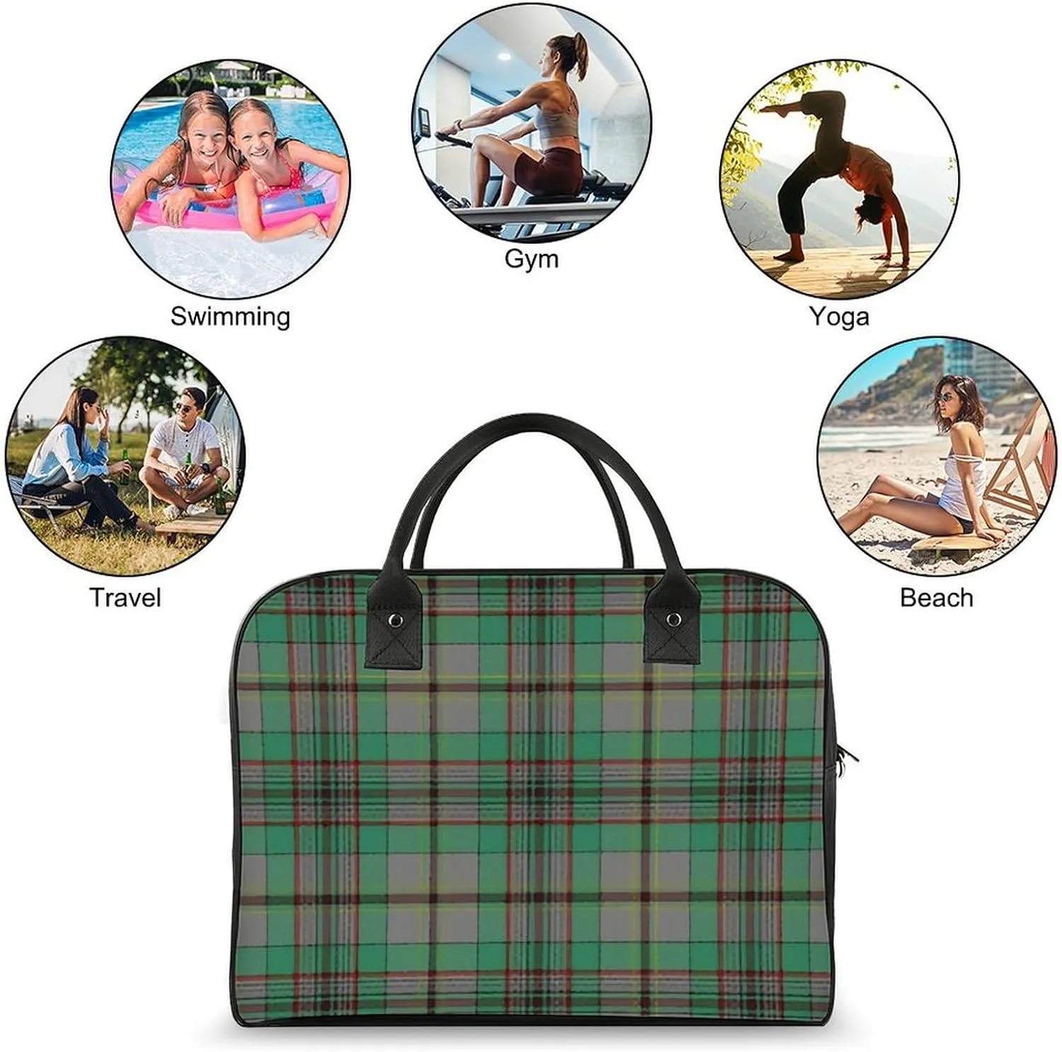Royal Stewart Tartan Fashionable Large Capacity Travel Handbag Unisex