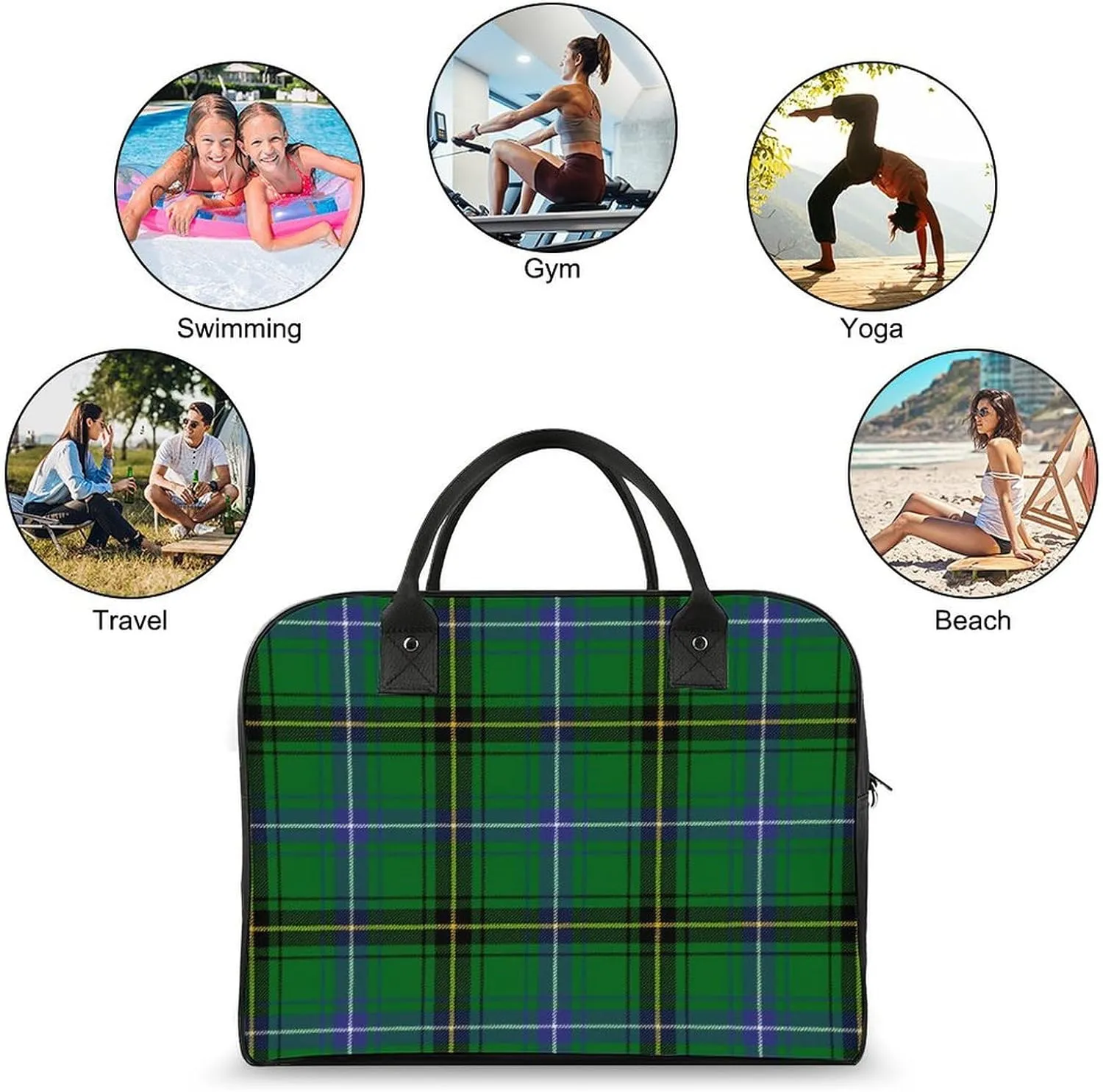 Royal Stewart Tartan Fashionable Large Capacity Travel Handbag Unisex