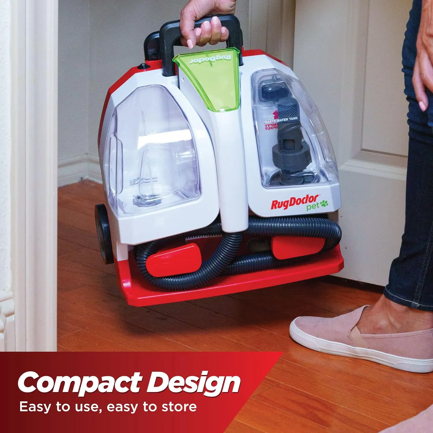Rug Doctor Pet Portable Spot Cleaner, 2X Suction Power, Lightweight Pet Carpet Cleaner Machine, Pro-Grade Power Removes Stains & Odors from Rugs, Carpets And Upholstery