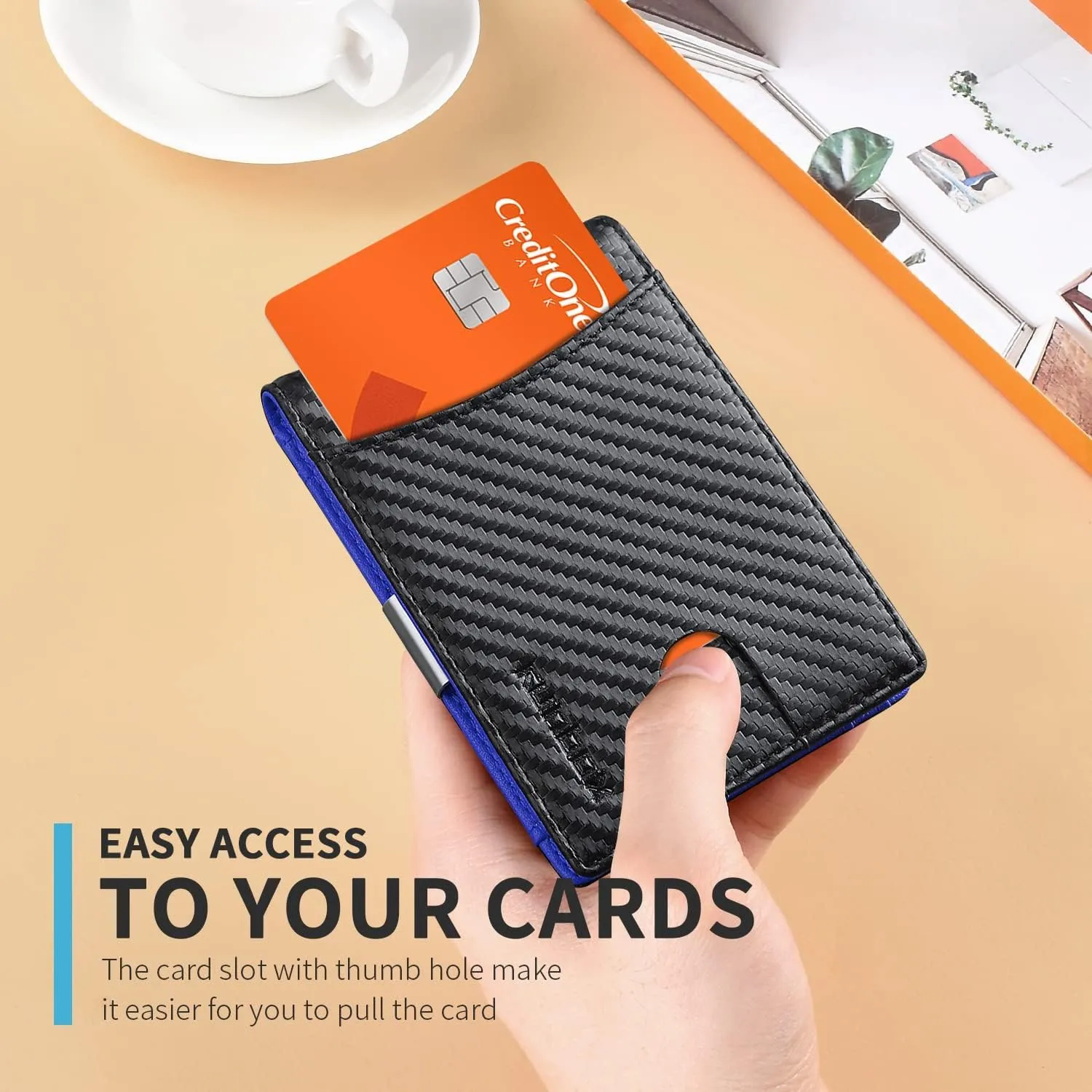 RUNBOX Slim Money Clip Wallets for Men RFID Blocking 11 Card Holder Minimalist Small Leather Bifold Men's Front Pocket Wallet Gift Box